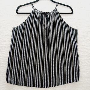 Cami Black Yellow Stripe Spaghetti Strap Cottagecore Y2K Whimsycore Casual Sz L